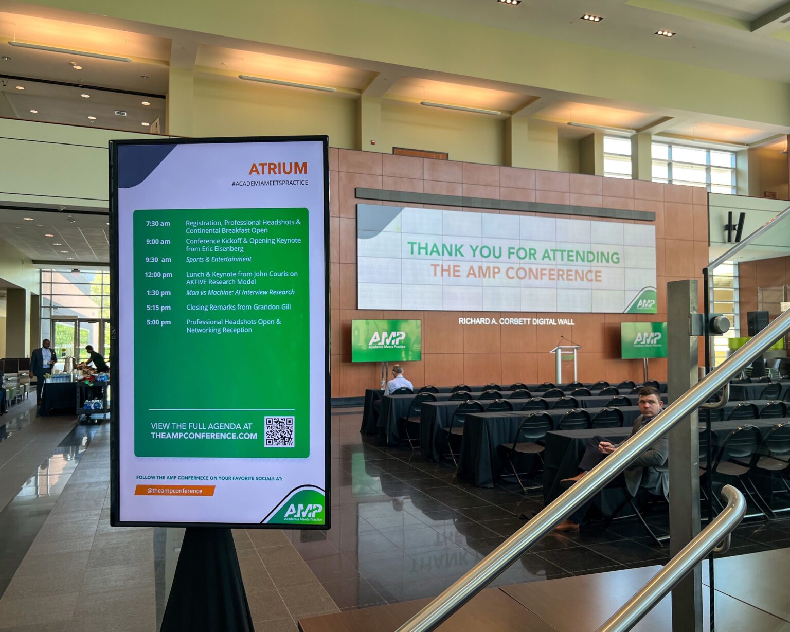 Creative assets designed by DCE Productions at the AMP Conference