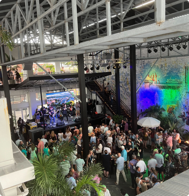 Indoor event with live music produced and managed by DCE Productions
